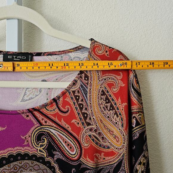 ETRO Women's Multicolored Paisley 100% Silk Bohemian Top Sz M (Approx) - Picture 13 of 16